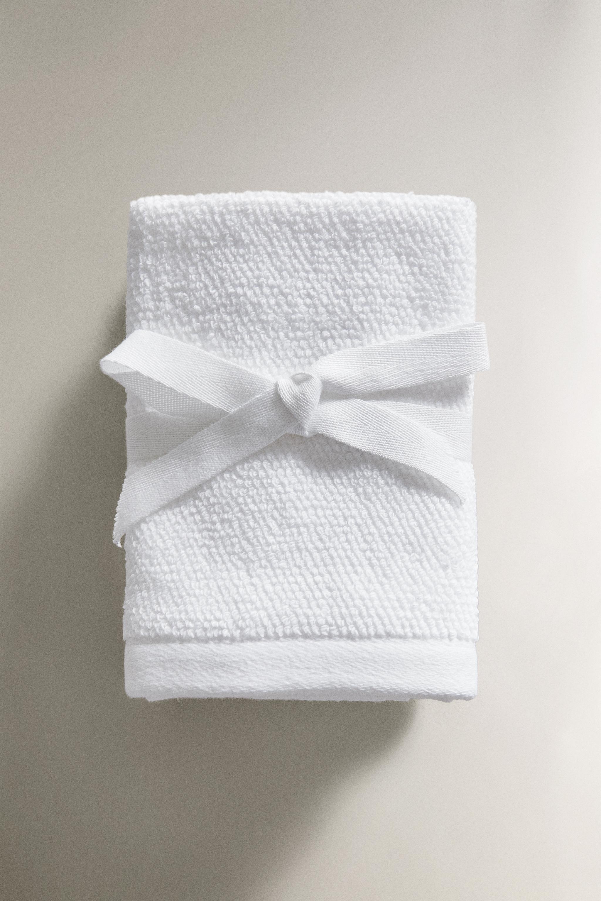 LOT DE 3 SERVIETTES TOILETTE EN COTON POINT RIZ